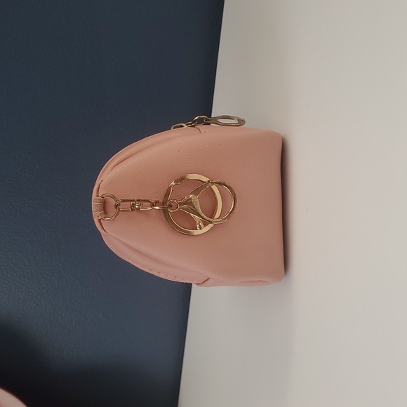 Pink Mini Backpack Bag Charm – Coin Purse Keychain – Bejeled Flower - Picture 2 of 12